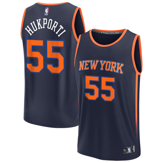 Ariel Hukporti New York Knicks 2025 Fast Break Statement Edition Jersey - Navy