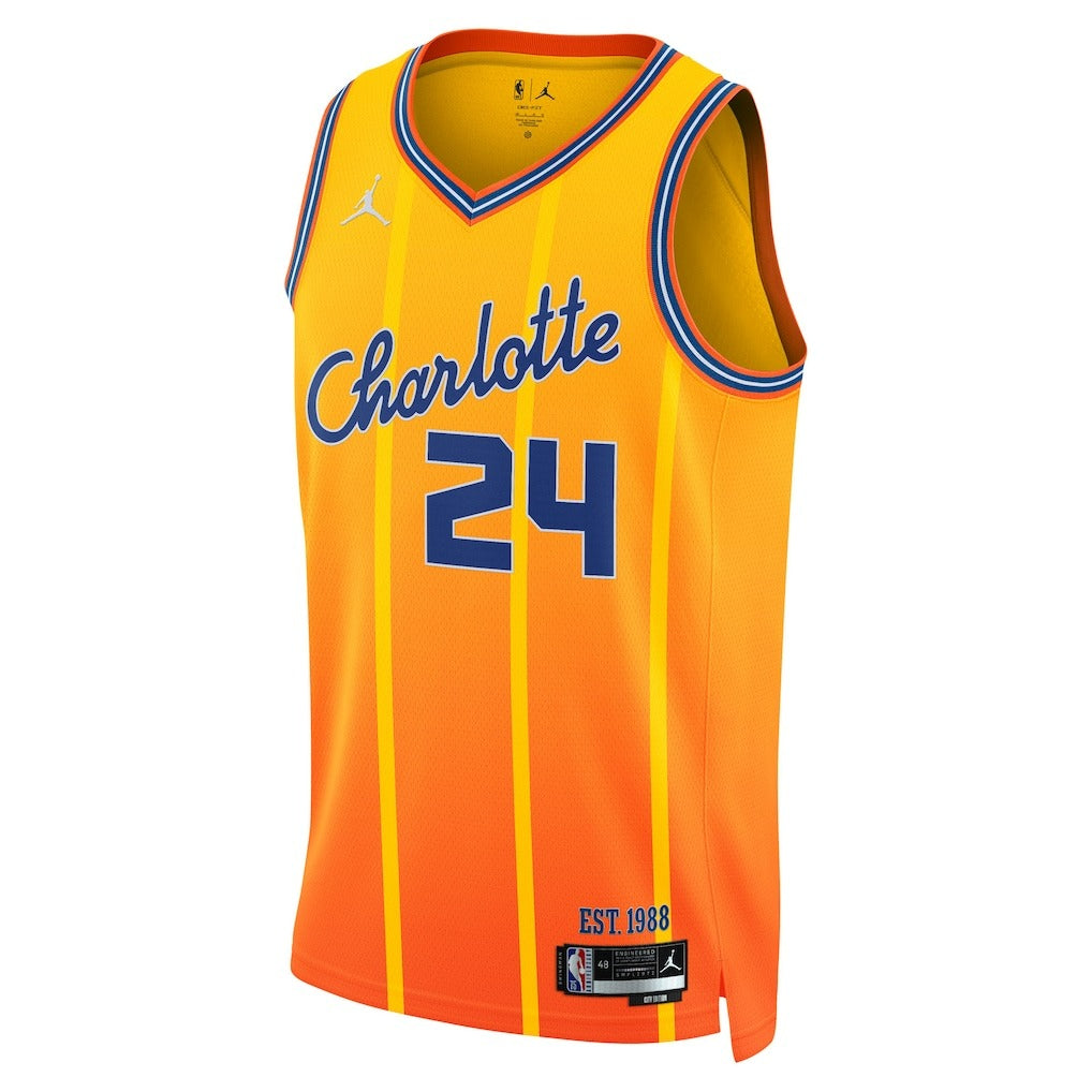 Brandon Miller Charlotte Hornets 2025 City Edition Swingman Jersey - Orannge
