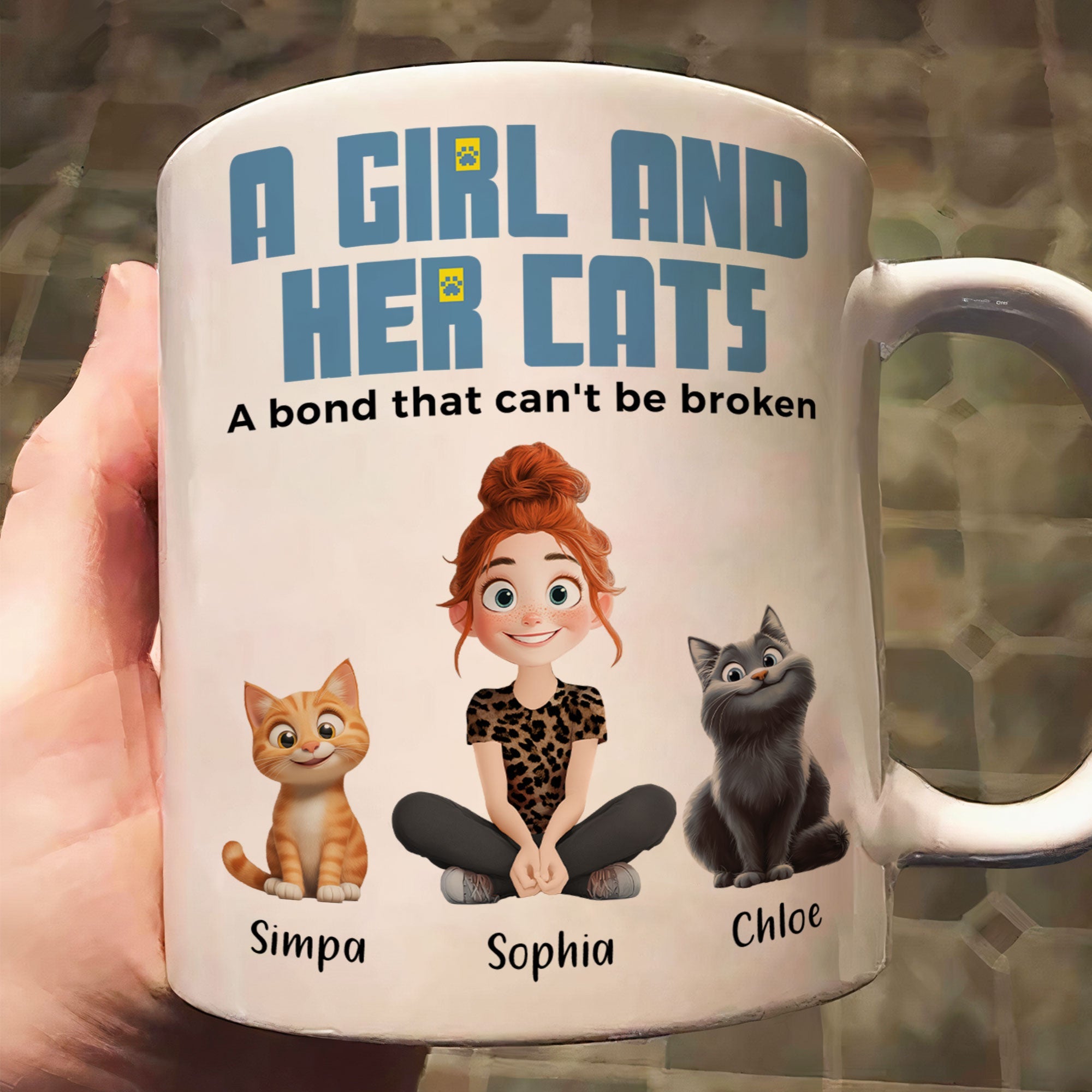 A Girl And Her Cats - Personalized Mug Christmas Gift For Daughter