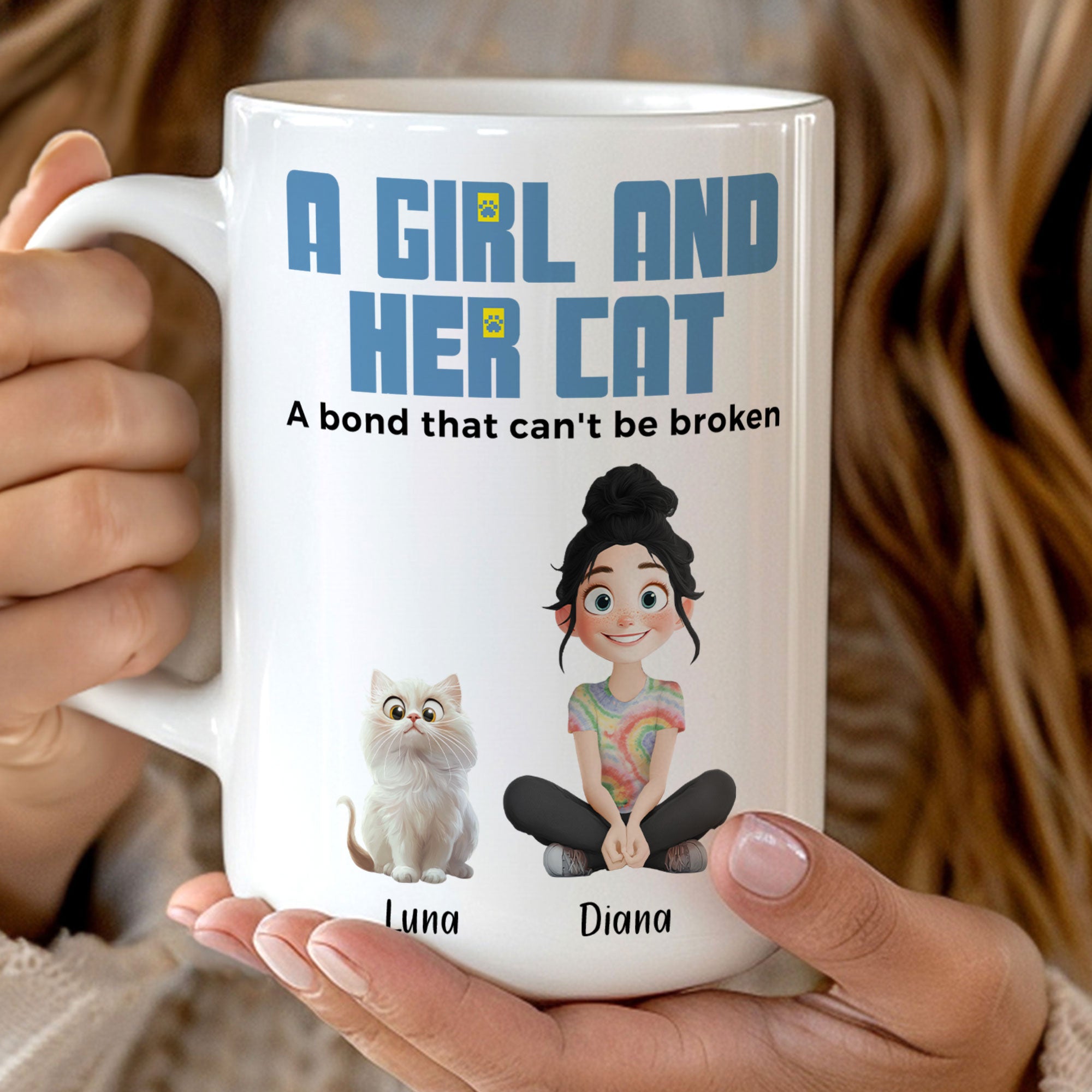 A Girl And Her Cats - Personalized Mug Christmas Gift For Daughter