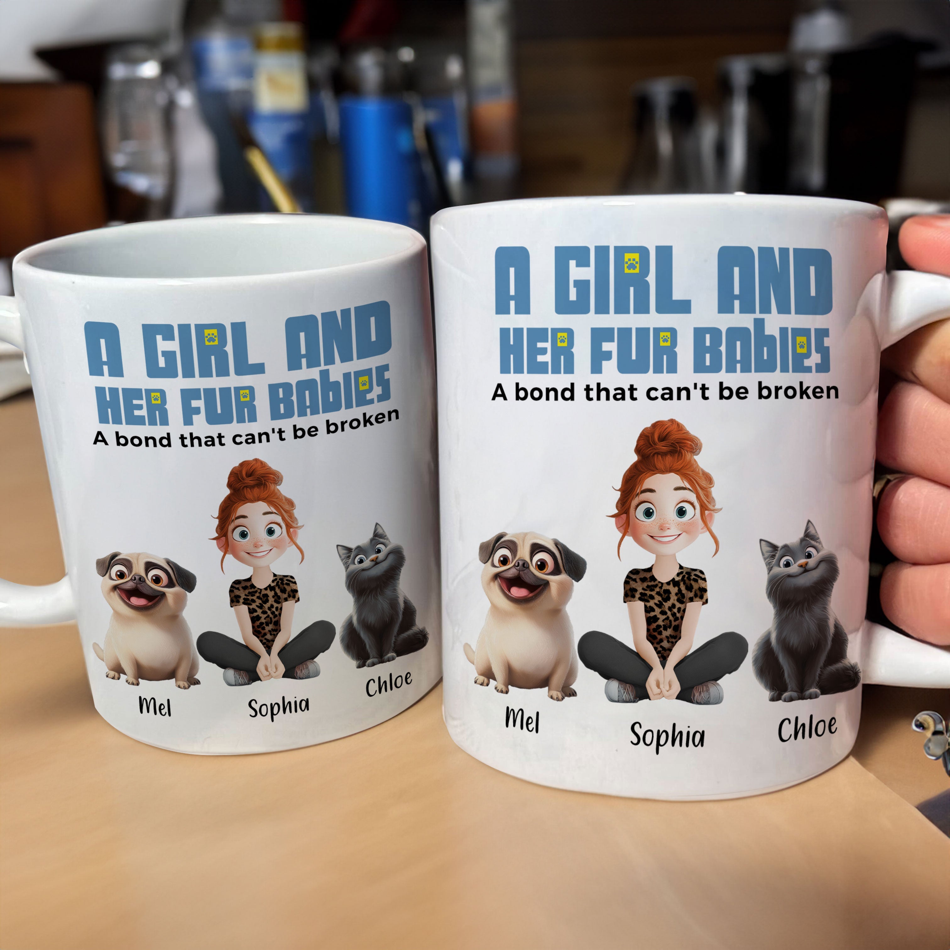 A Girl And Her Cats - Personalized Mug Christmas Gift For Daughter