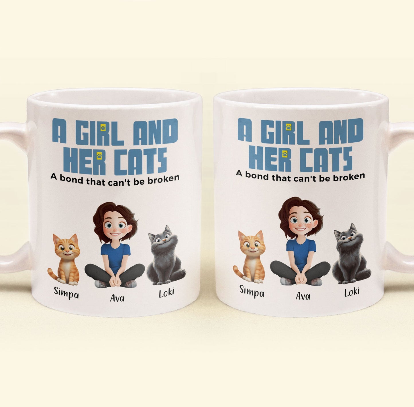 A Girl And Her Cats - Personalized Mug Christmas Gift For Daughter