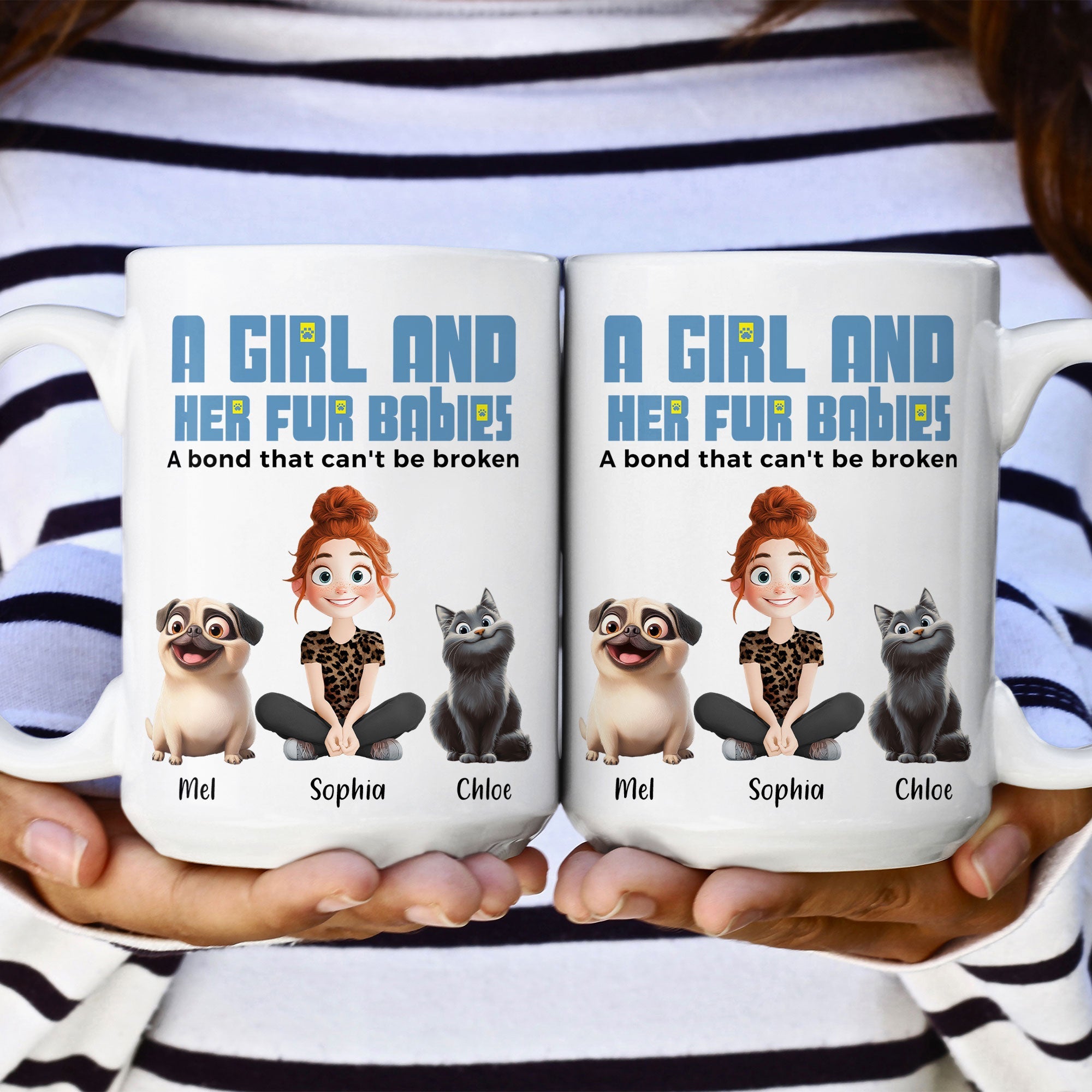 A Girl And Her Cats - Personalized Mug Christmas Gift For Daughter