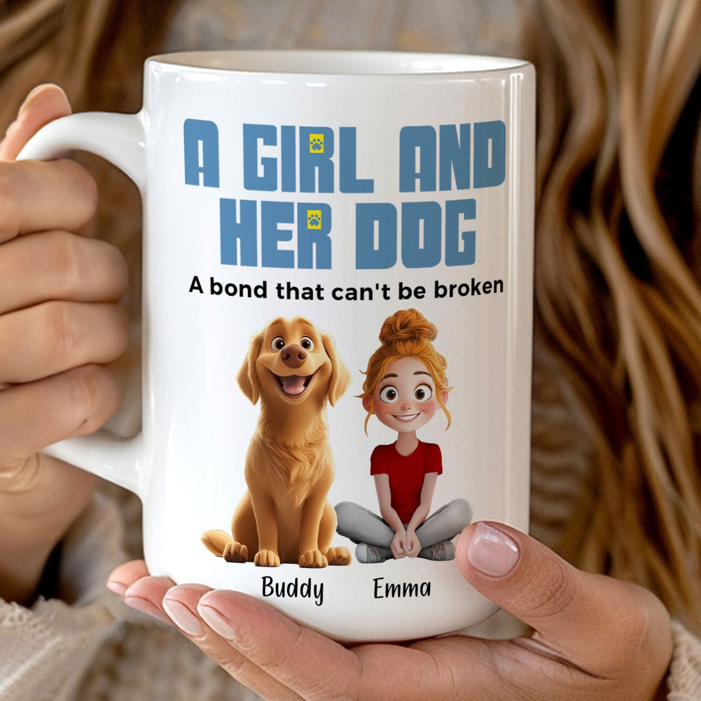 A Girl & Her Dogs Has Unbreakable Bond - Personalized Mug Christmas Gift For Daughter