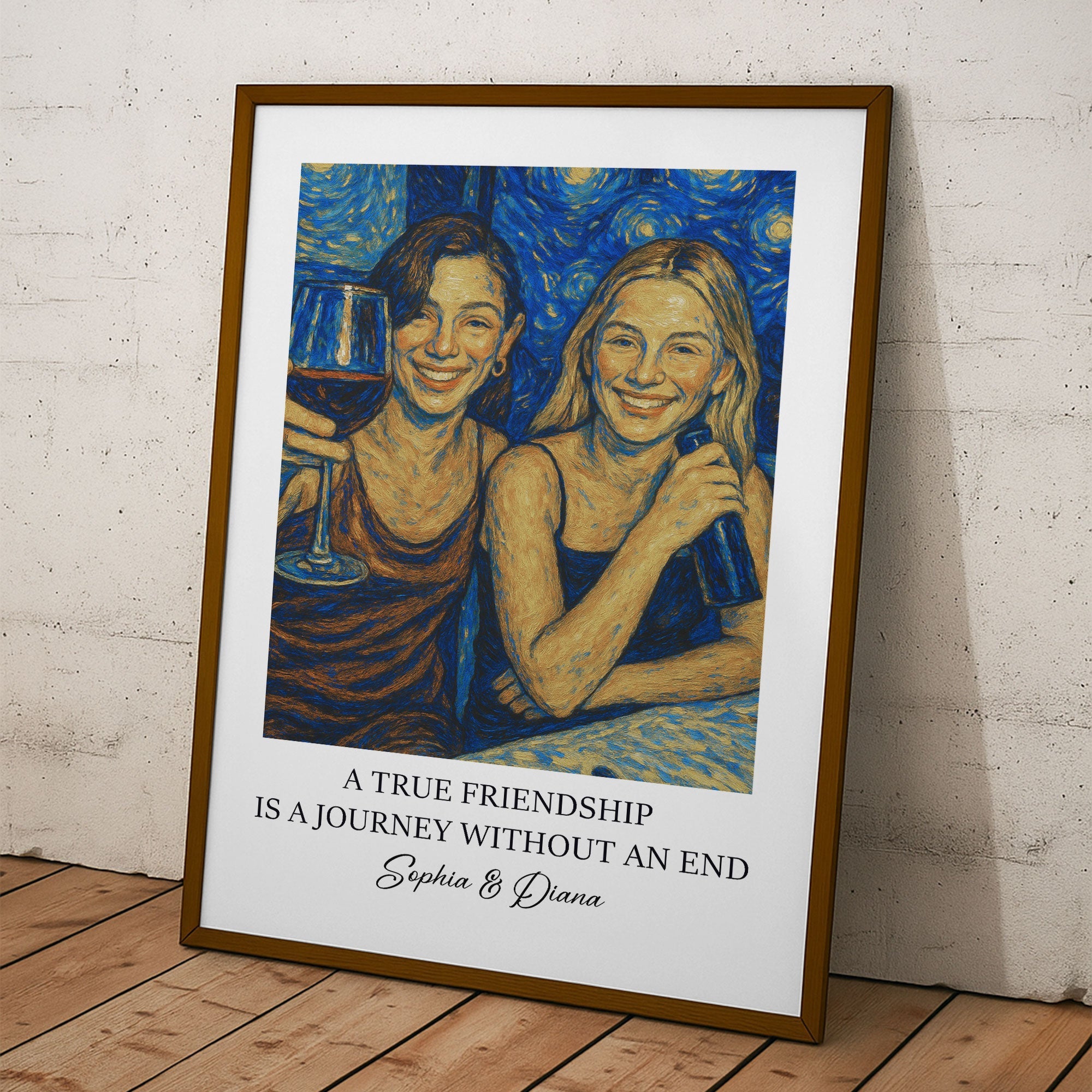 A True Friendship Is A Journey Without An End Van Gogh Art - Personalized Photo Poster  Christmas Gift For Friend