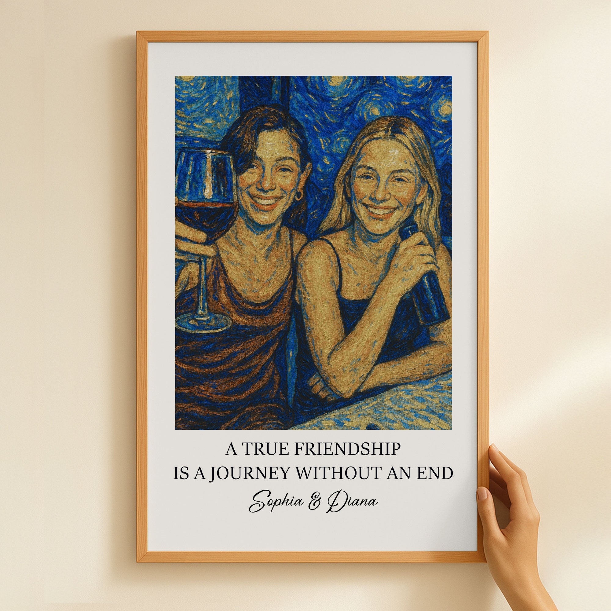 A True Friendship Is A Journey Without An End Van Gogh Art - Personalized Photo Poster  Christmas Gift For Friend