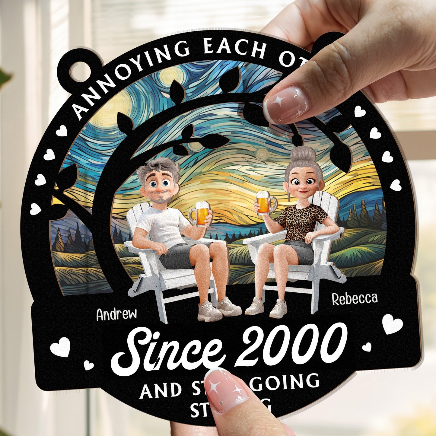 Annoying Each Other Since - Personalized Window Hanging Suncatcher Ornament