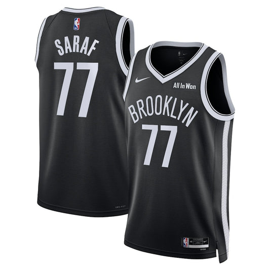 Ben Saraf Brooklyn Nets 2025 Icon Edition Swingman Badge Jersey - Black