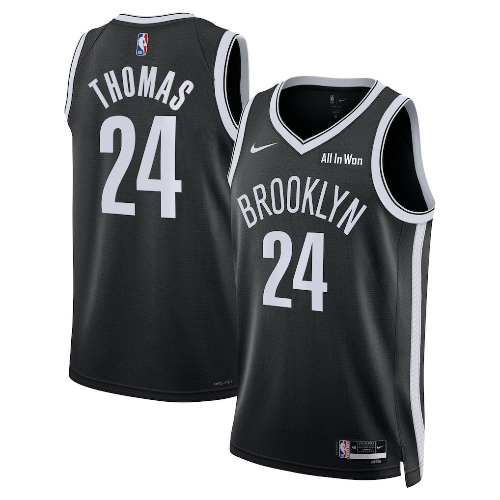 Cam Thomas Brooklyn Nets 2025 Icon Edition Swingman Badge Jersey - Black