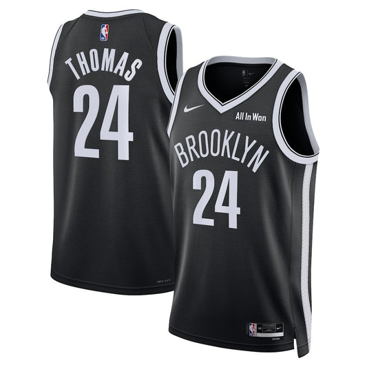 Cam Thomas Brooklyn Nets 2025 Icon Edition Swingman Badge Jersey - Black