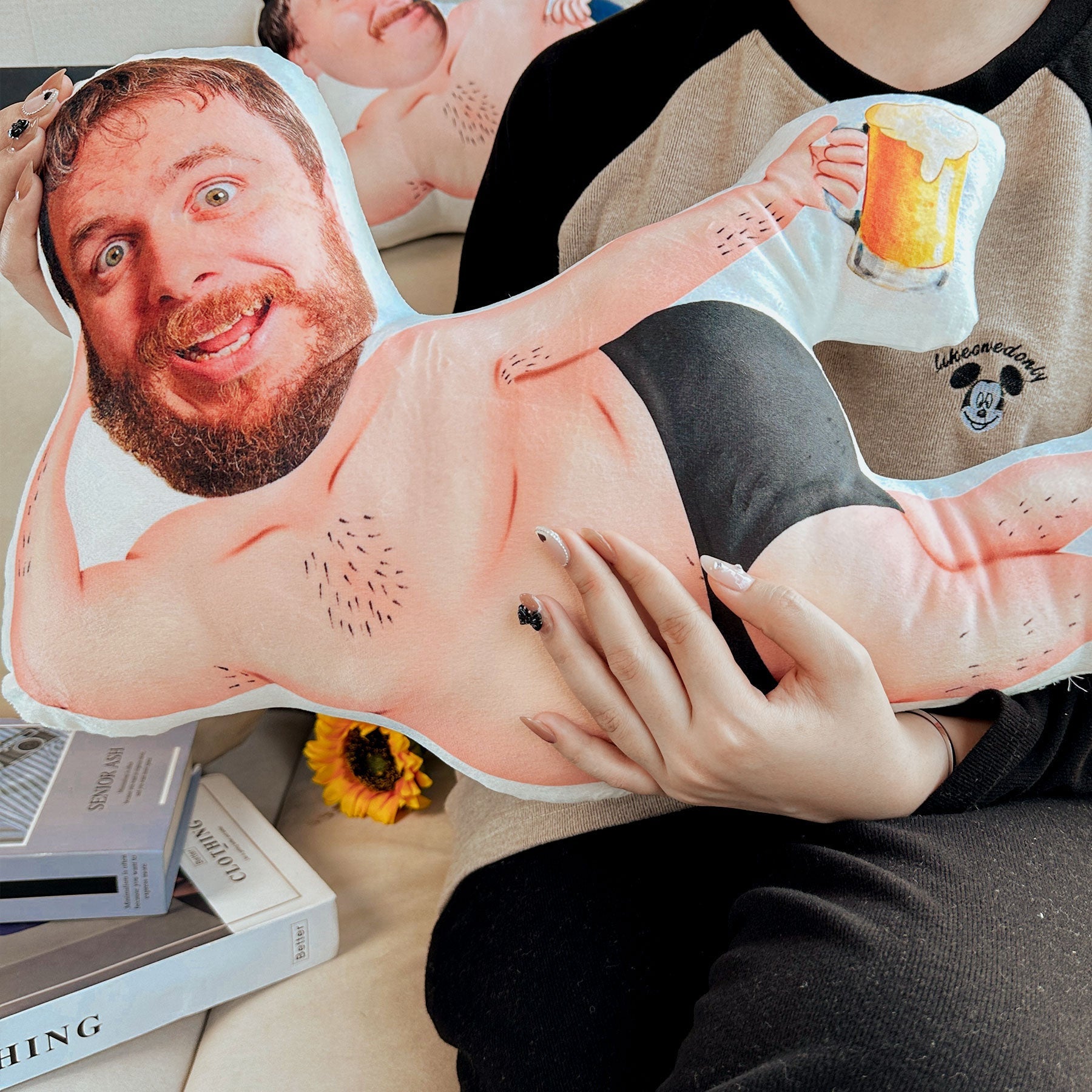 Custom Funny Face Birthday Gift For Him- Custom Shaped Photo Pillow