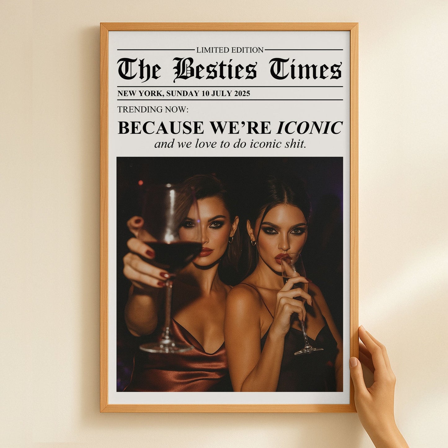 Custom Newspaper Friendship With Photo & Your Own Message - Personalized Photo Poster