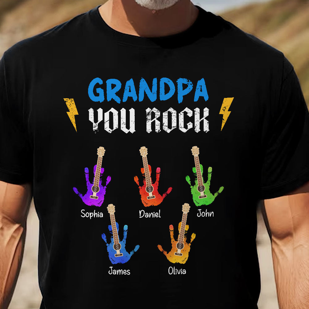 Grandpa You Rock - Personalized Shirt For Grandpa