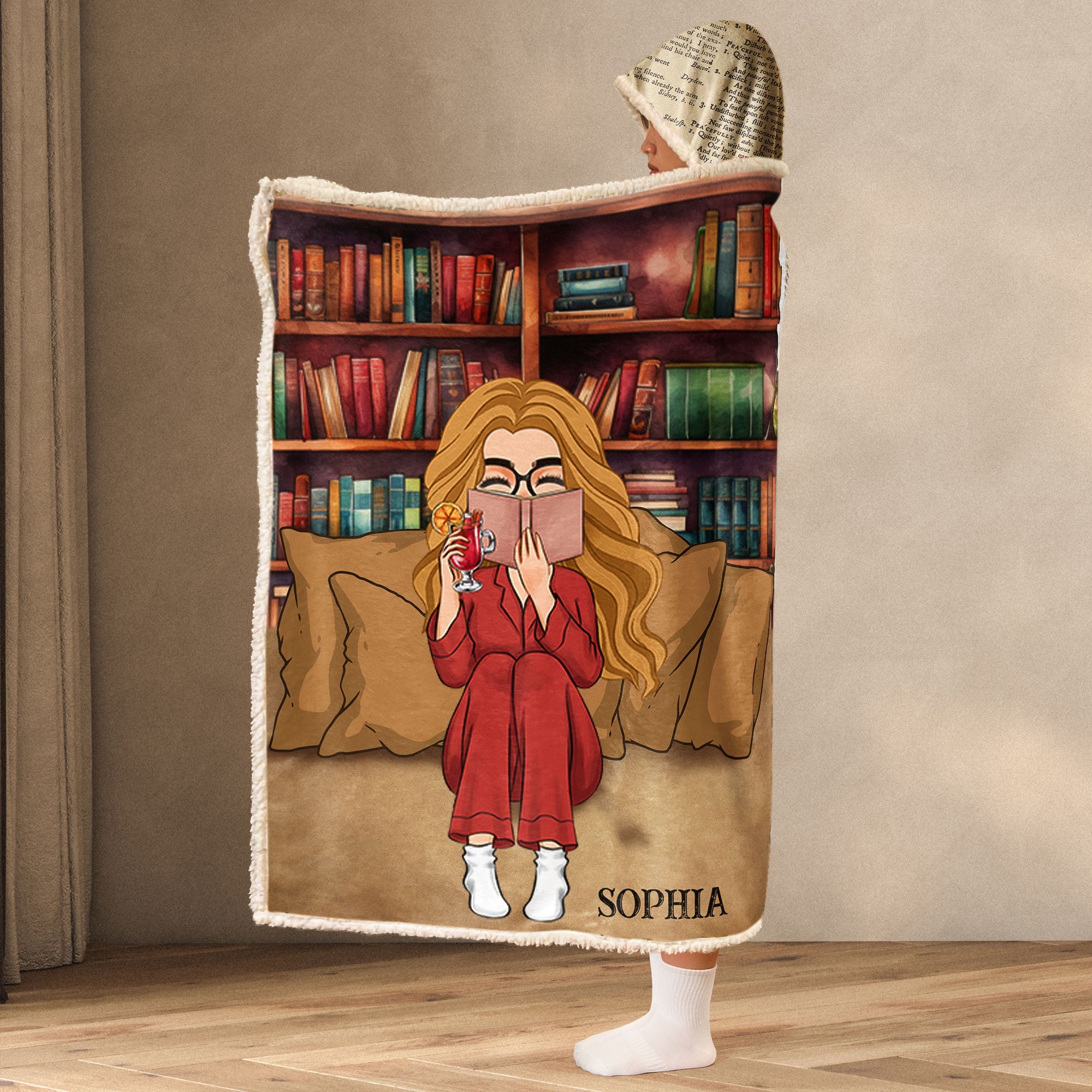 Just A Girl Who Loves Books - Personalized Wearable Blanket