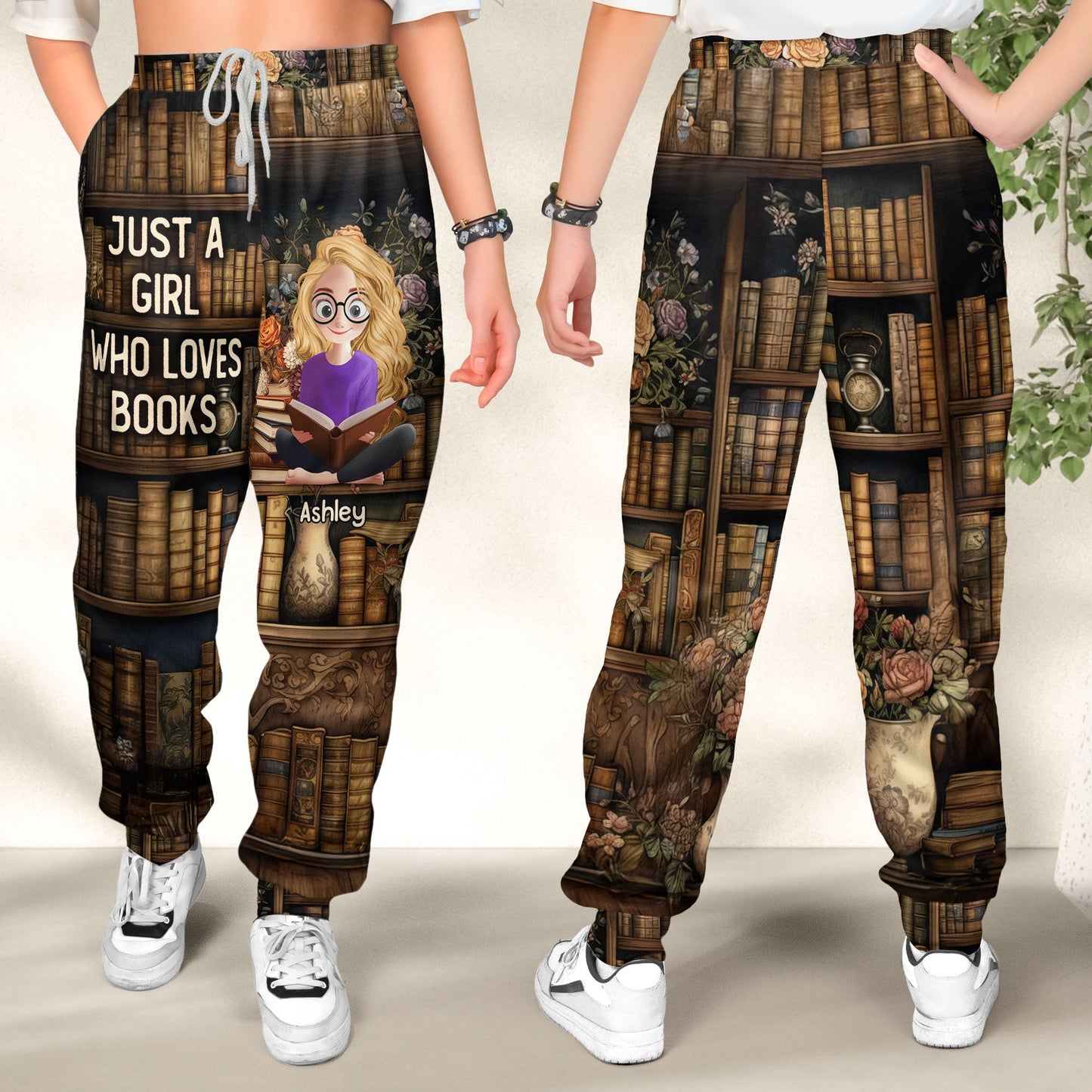 Just A Girl Who Loves Books - New Version - Personalized Sweatpants