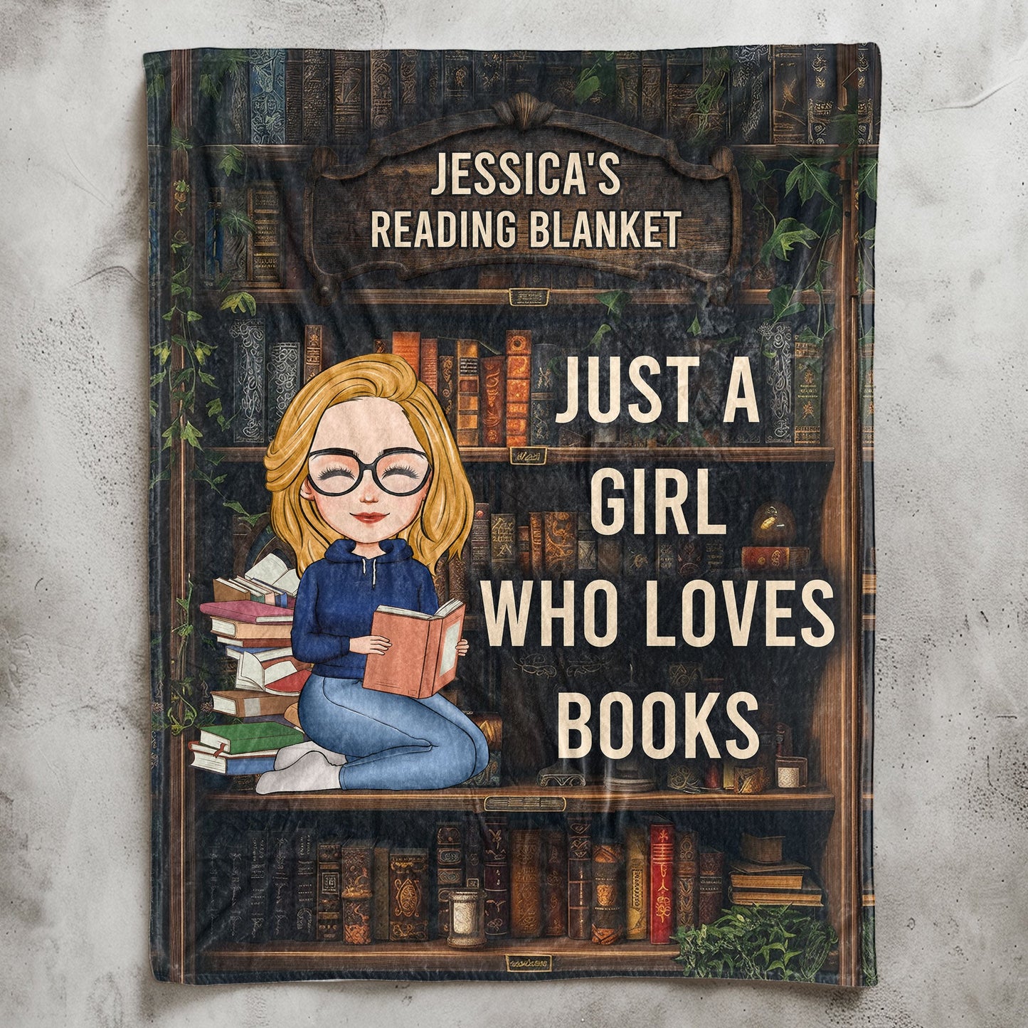 Just A Girl Who Loves Books - Personalized Blanket Christmas Gift For Daughter