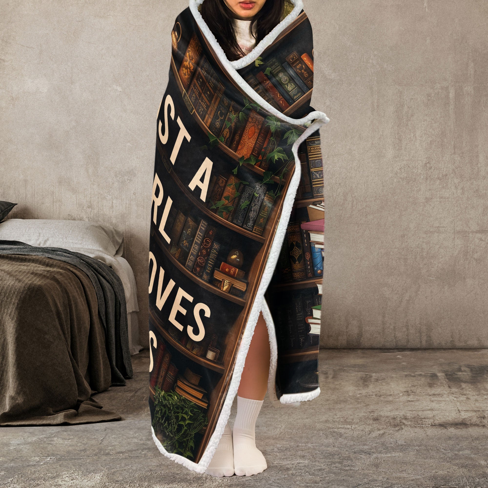 Just A Girl Who Loves Books - Personalized Wearable Blanket