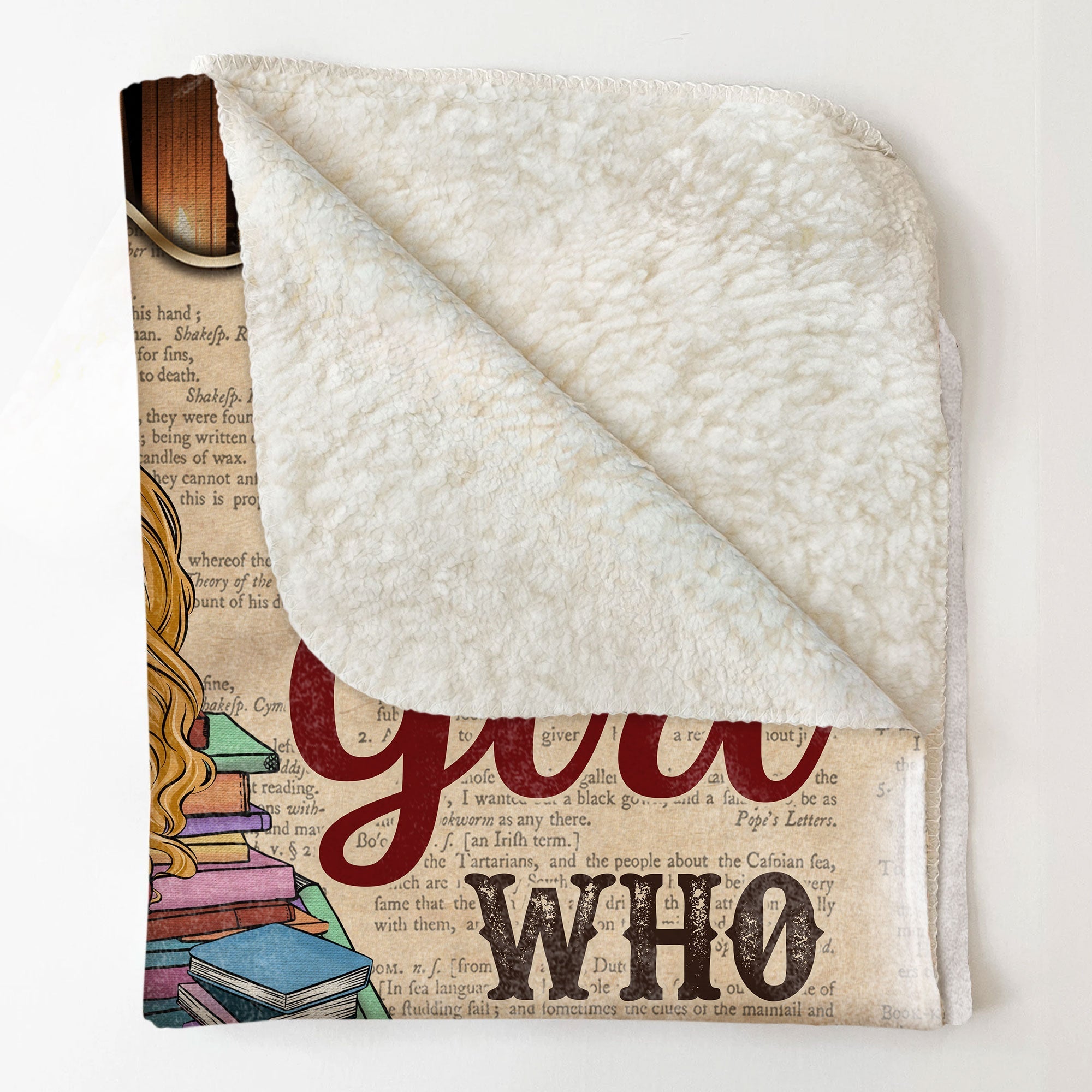 Just A Girl Who Loves Books Vintage Version - Personalized Blanket