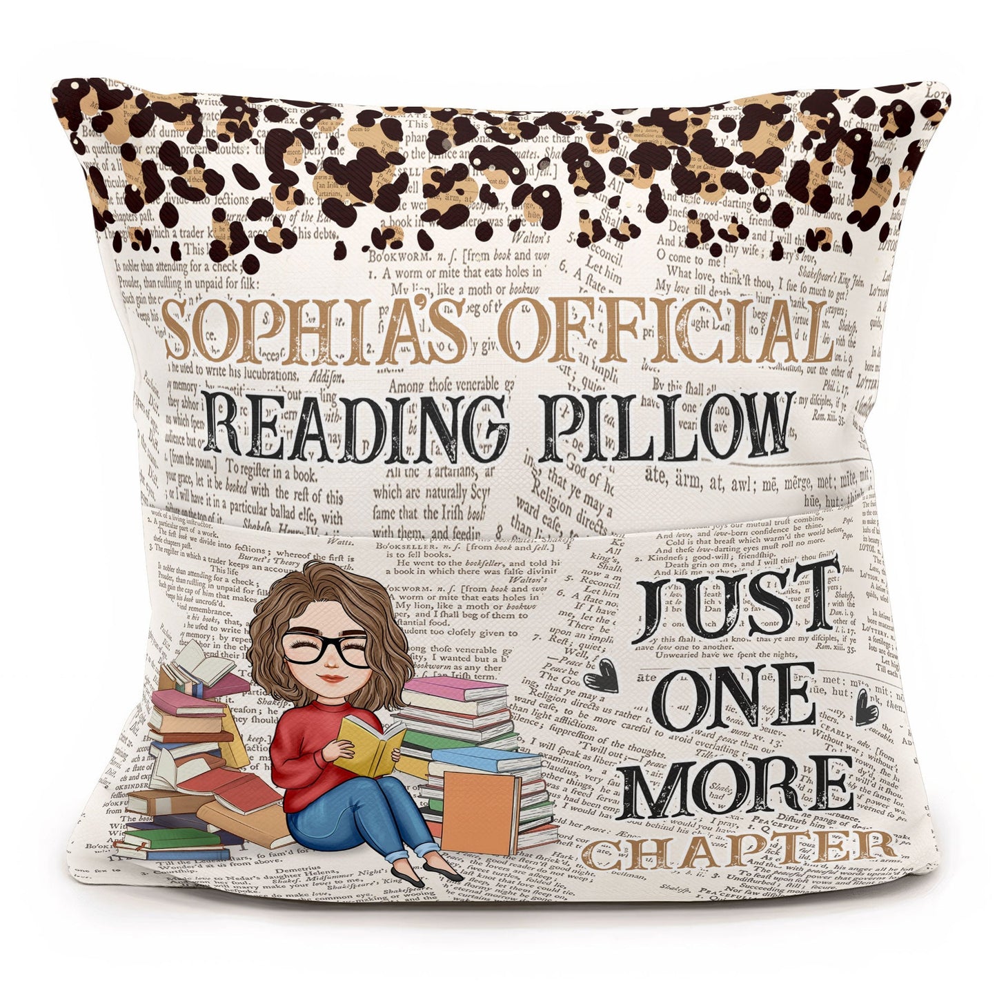 Just One More Chapter - Personalized Pocket Pillow (Insert Included) Christmas Gift For Daughter