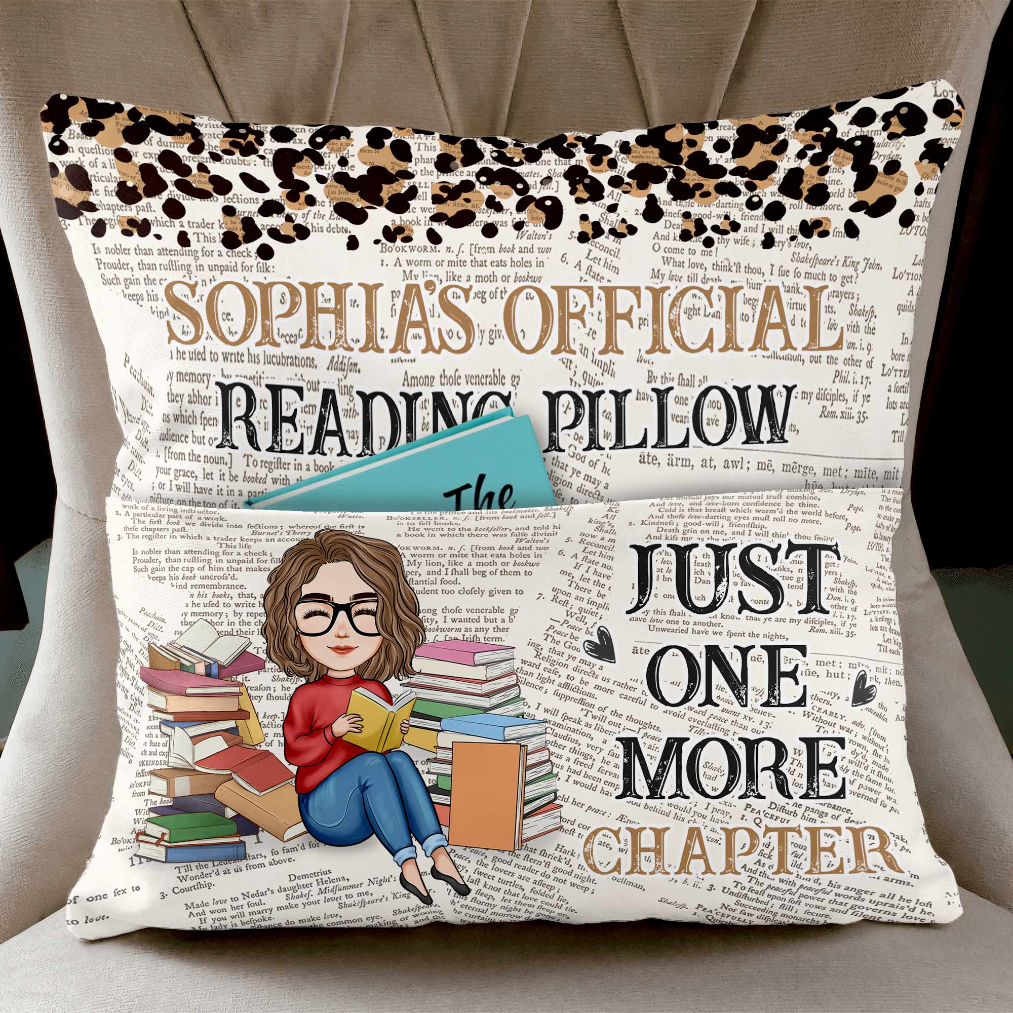 Just One More Chapter - Personalized Pocket Pillow (Insert Included) Christmas Gift For Daughter