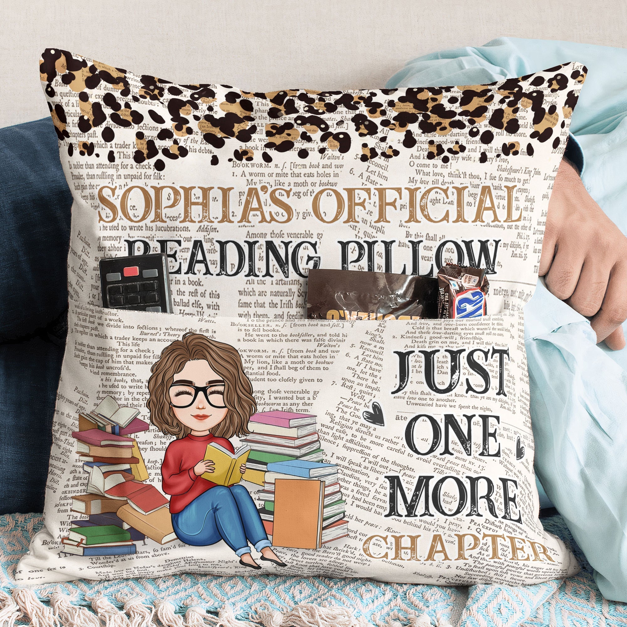 Just One More Chapter - Personalized Pocket Pillow (Insert Included) Christmas Gift For Daughter