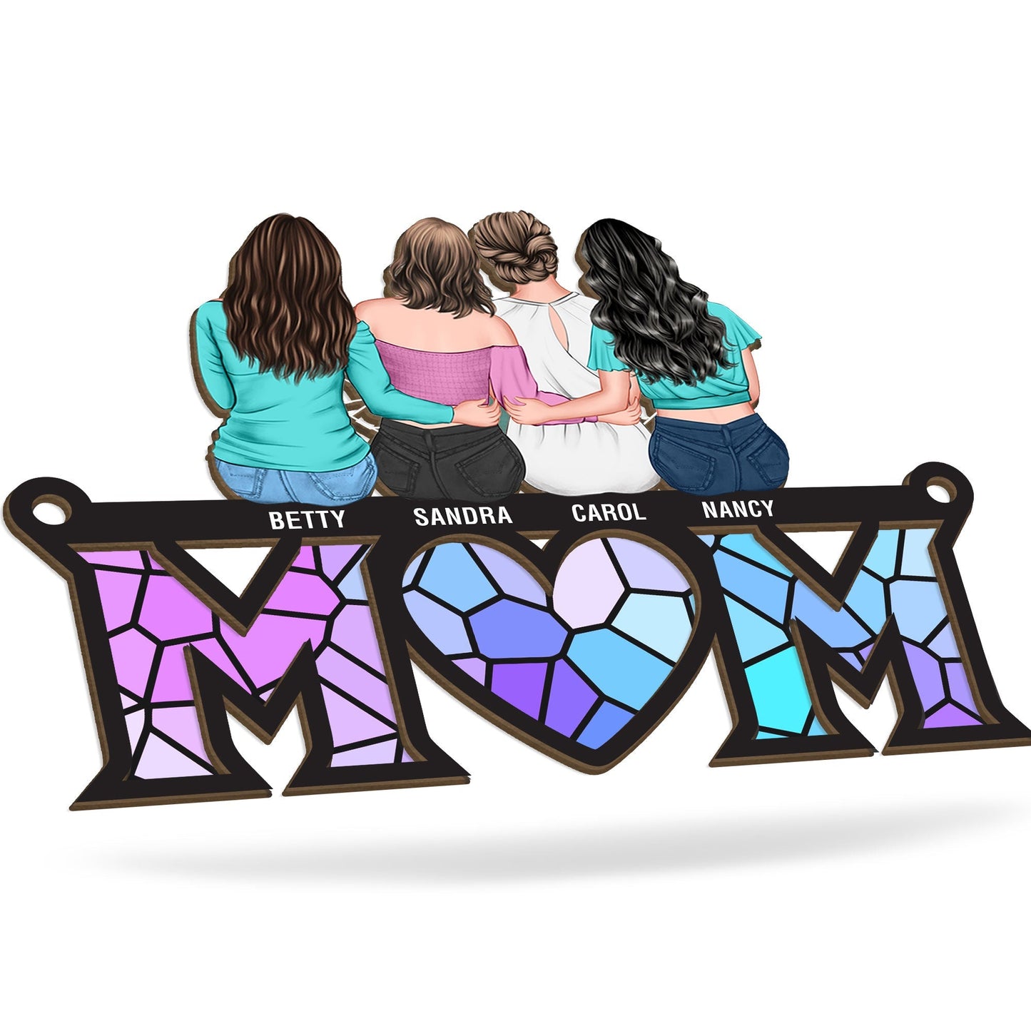 Gift For Mom - Personalized Window Hanging Suncatcher Ornament Christmas Gift For Mom