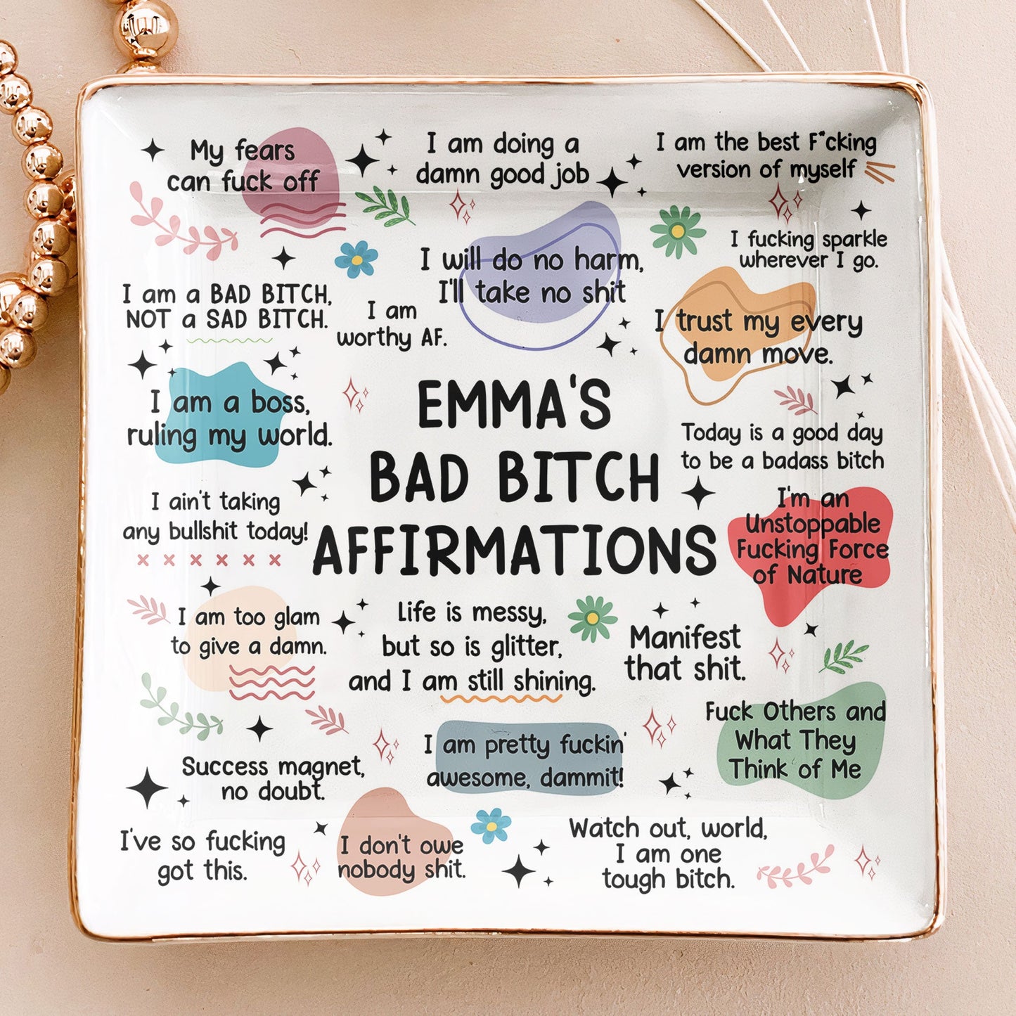 My Swear Affirmations - Gifts For Daughter, Friend, For Me Gift - Personalized Jewelry Dish  Christmas Gift For Friend Christmas Gift For Daughter