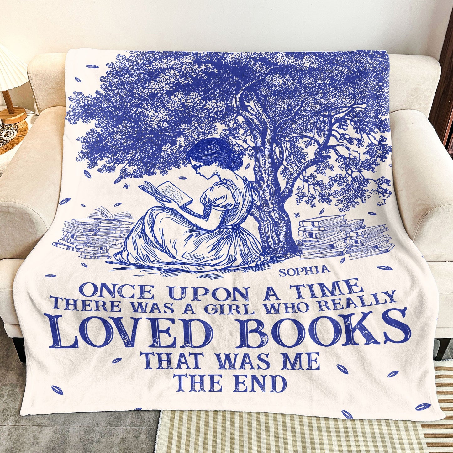Once Upon A Time Chinoiserie Toile De Jouy - Personalized Blanket