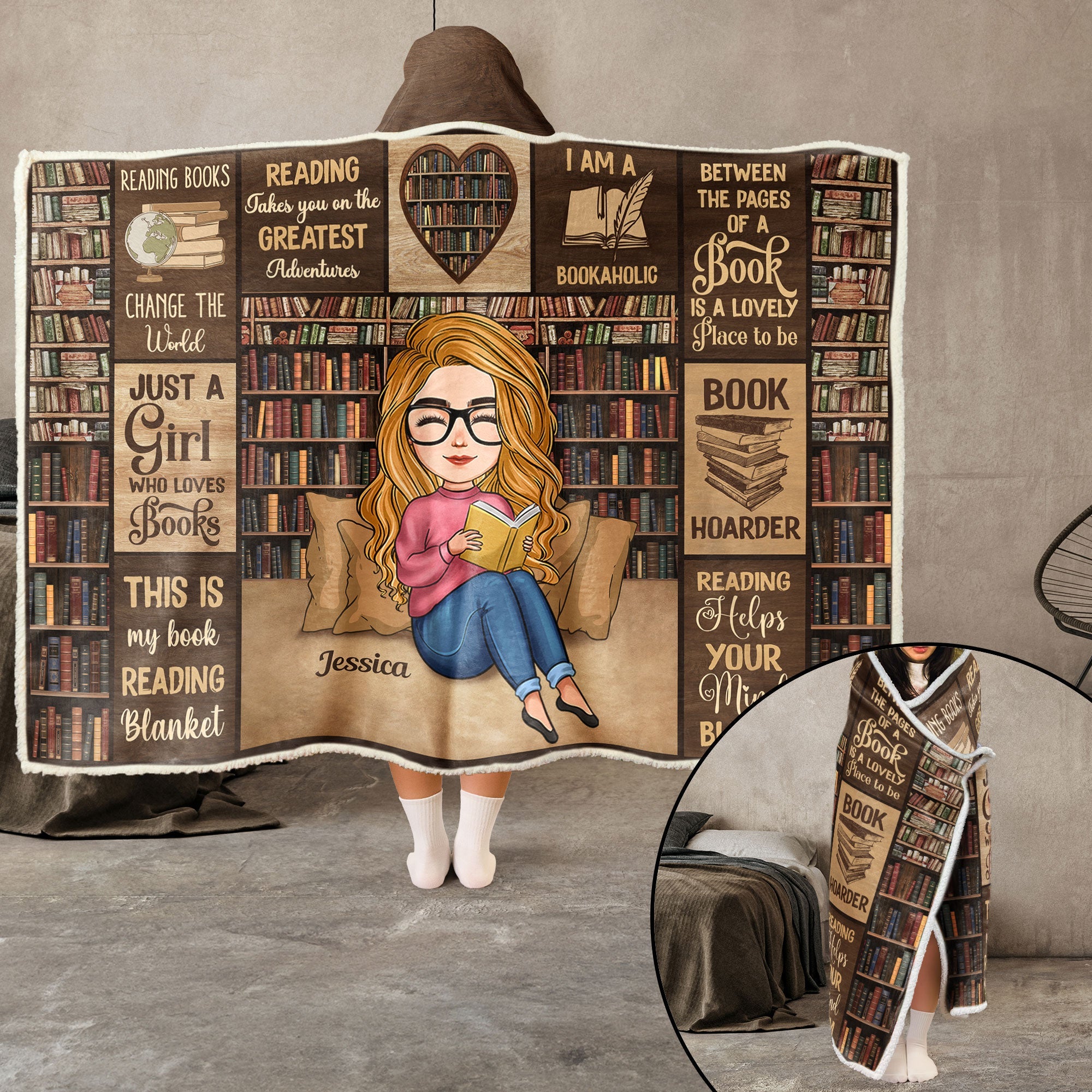 Reading Blanket Just A Girl Who Loves Books - Personalized Blanket