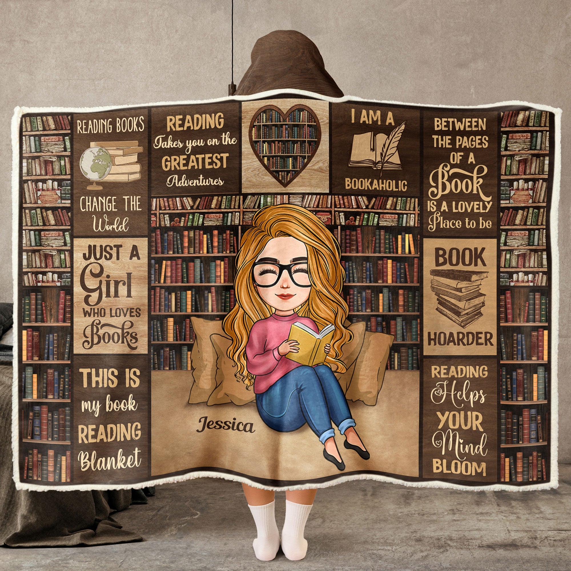 Reading Blanket Just A Girl Who Loves Books - Personalized Blanket