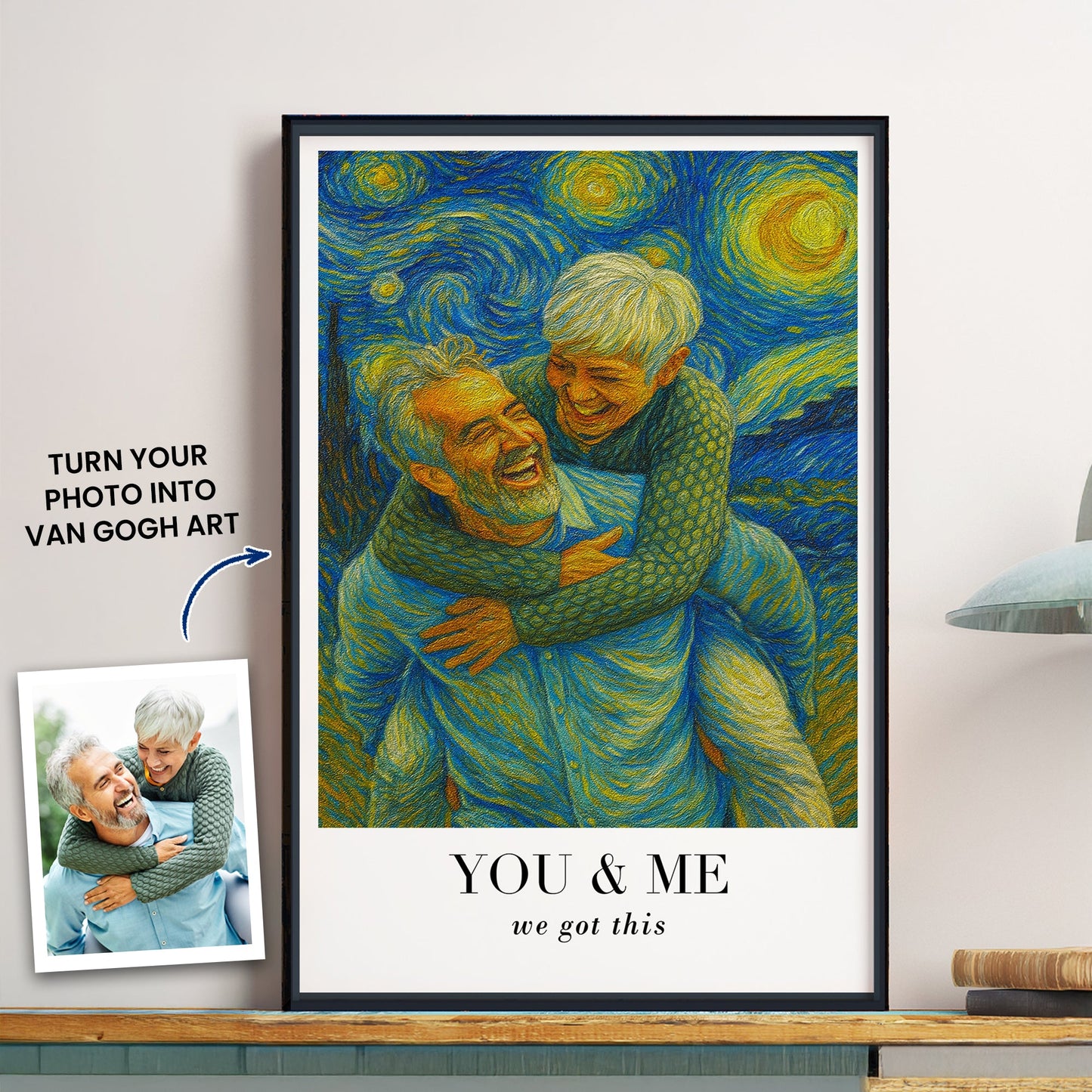 Van Gogh Wall Art You & Me We Got This - Personalized Photo Poster - Anniversary Gifts