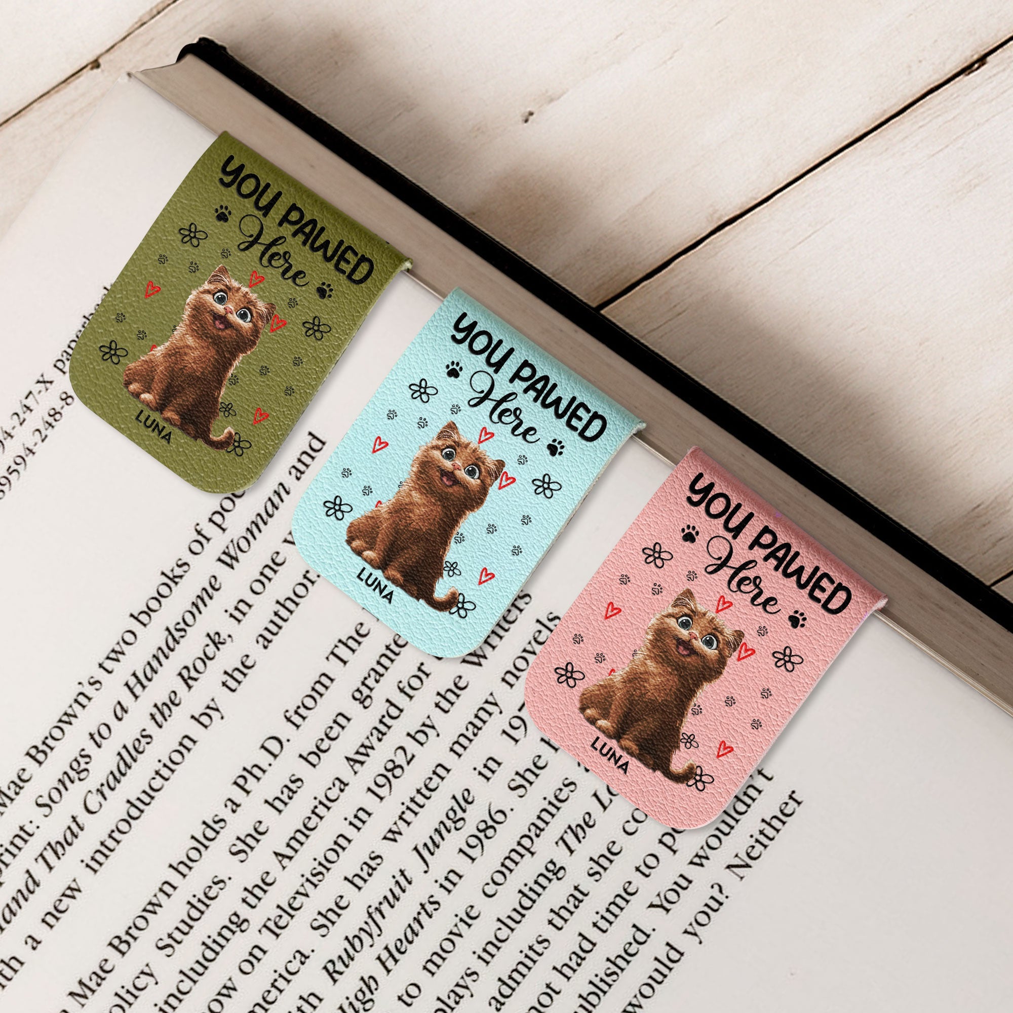 You Pawed Here - Personalized Leather Magnetic Bookmark