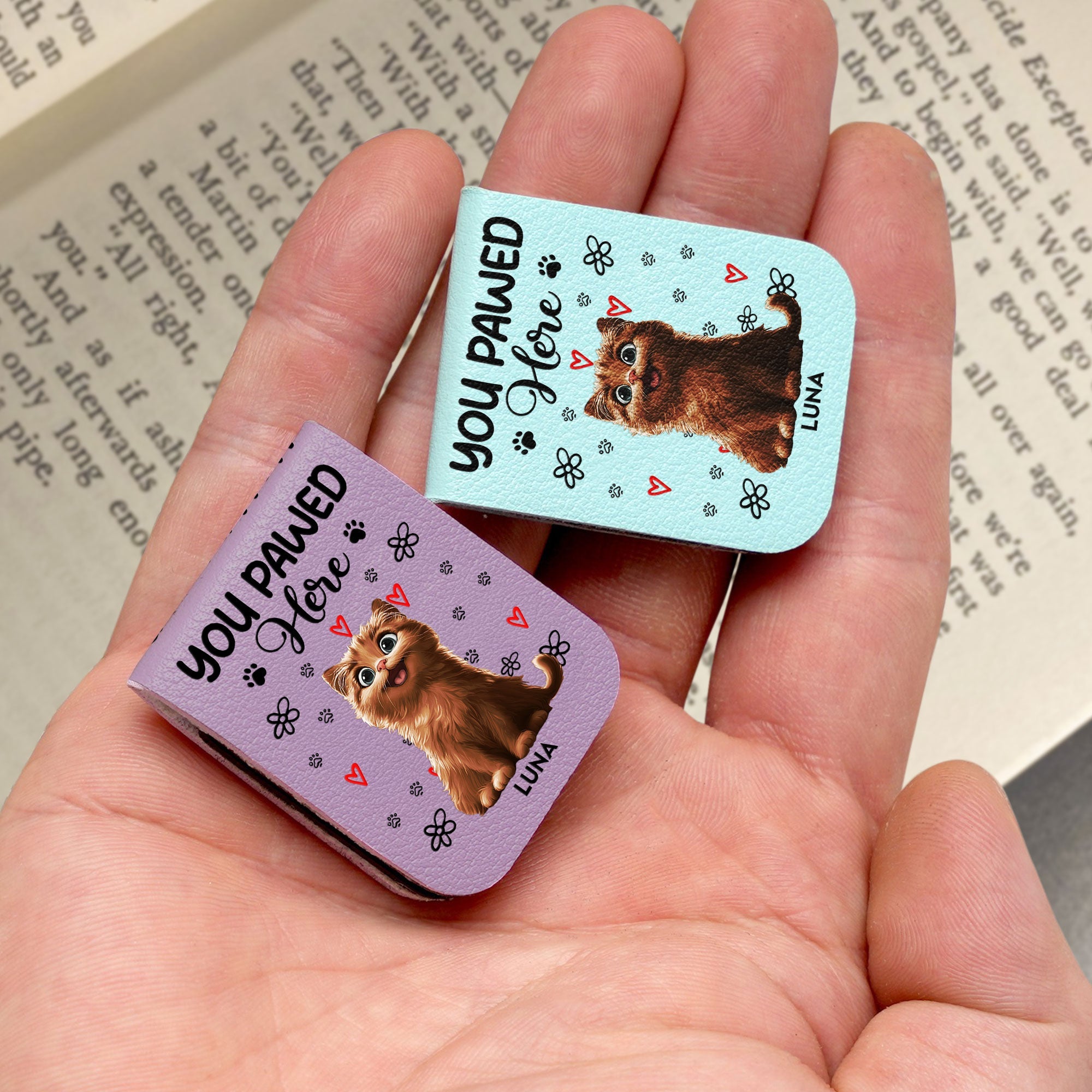 You Pawed Here - Personalized Leather Magnetic Bookmark