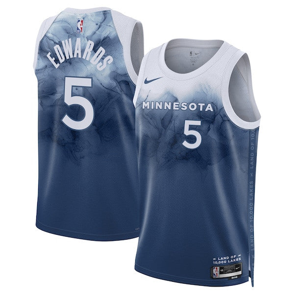 Anthony Edwards Minnesota Timberwolves Youth 2023/24 City Edition Swingman Blue Jersey