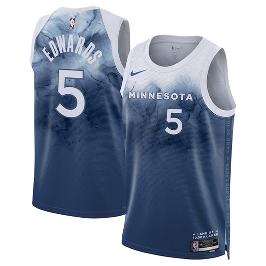 Anthony Edwards Minnesota Timberwolves Youth 2023/24 City Edition Swingman Blue Jersey