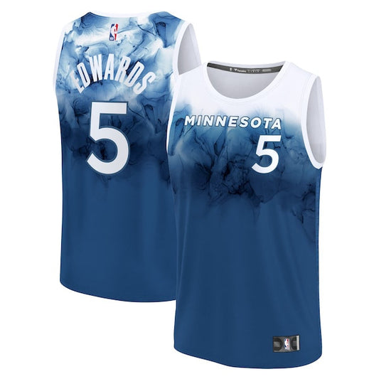 Anthony Edwards Minnesota Timberwolves Youth 2023/24 City Edition Fast Break Blue Jersey
