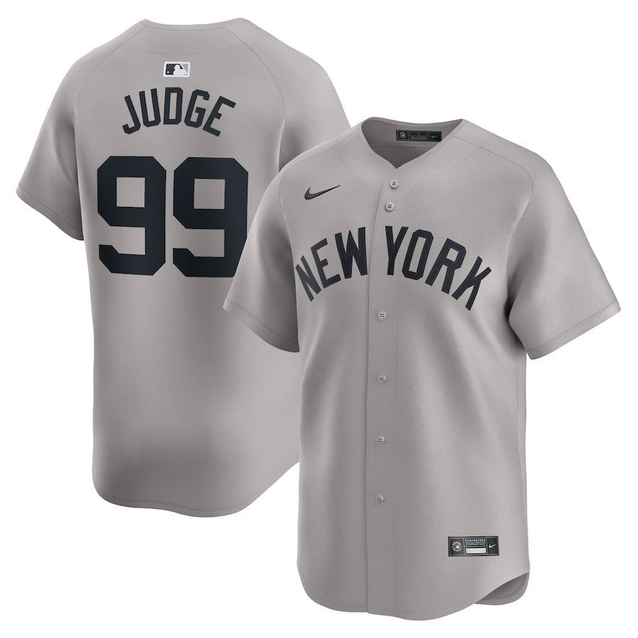 Aaron Judge New York Yankees Gray 2024 Away Limited Cool Base Stitched Baseball Jersey