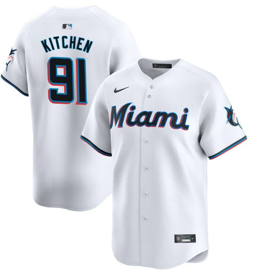 Austin Kitchen Miami Marlins 2024 Home Limited Stitched Baseball White Jersey