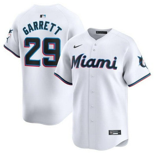 Braxton Garrett Miami Marlins 2024 Home Limited Stitched Baseball White Jersey