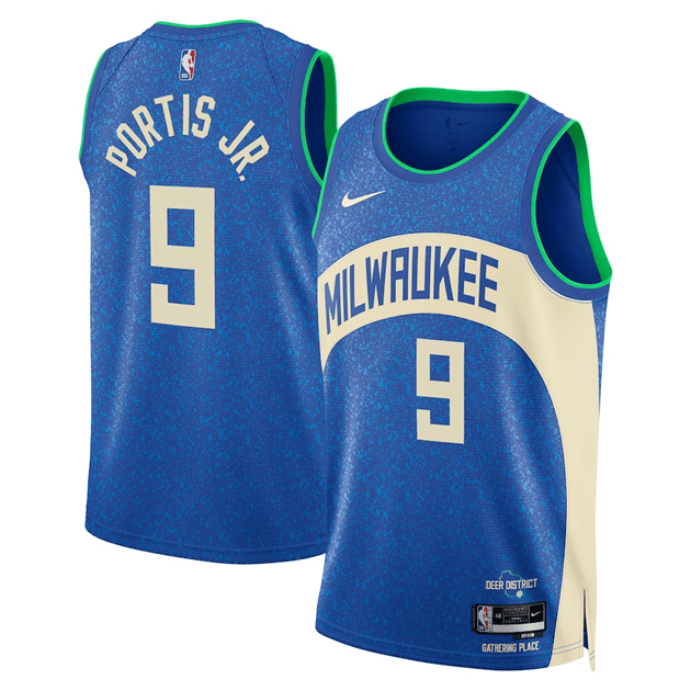 Bobby Portis Jr Milwaukee Bucks 2024 City Edition Fan Support Team Blue Jersey