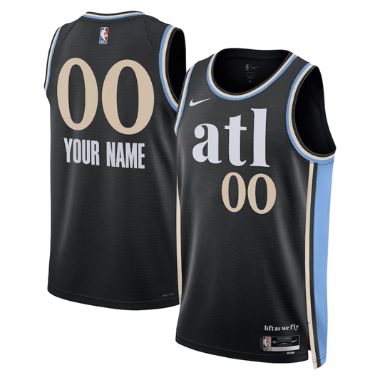 Atlanta Hawks Unisex 2024 City Edition Custom Swingman Black Jersey