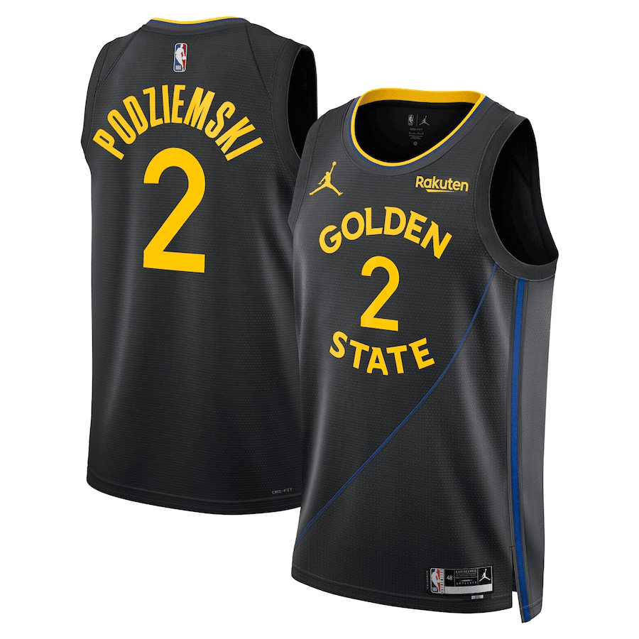 Brandin Podziemski Golden State Warriors 2024-2025 Statement Edition Swingman Player Black Jersey