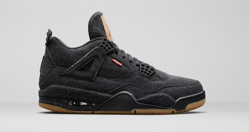 Men's   Levi’s x Air Jordan 4 Retro Black Shoes