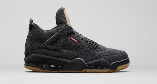 Men's   Levi’s x Air Jordan 4 Retro Black Shoes