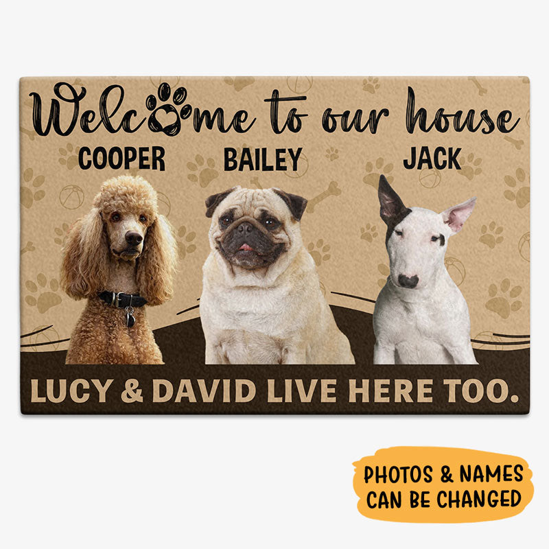 Welcome To Our House, Custom Photo Doormat, Gift For Pet Lovers